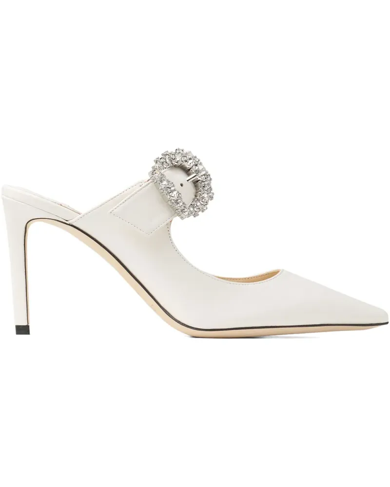 Jimmy Choo Cherisi Mules mit Kristallschnalle 85mm - Weiß Weiß