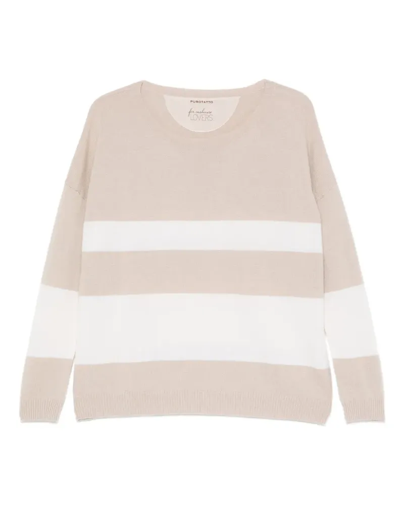 Purotatto horizontal-stripe sweater - Braun Braun