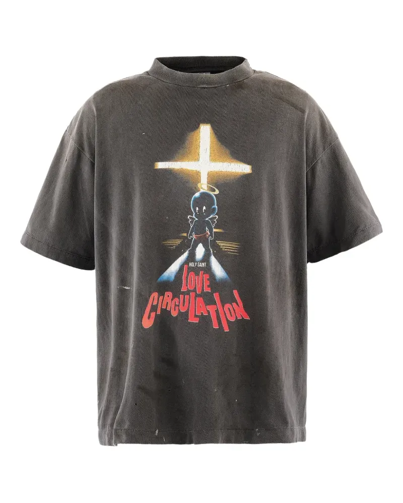 SAINT MXXXXXX Love Circulation graphic-print T-shirt - Schwarz Schwarz