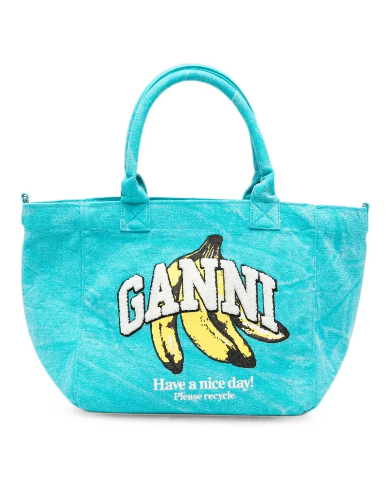 Ganni banana-print tote bag - Blau Blau