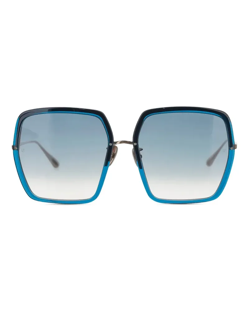 Linda Farrow Sonnenbrille mit eckigem Gestell - Blau Blau