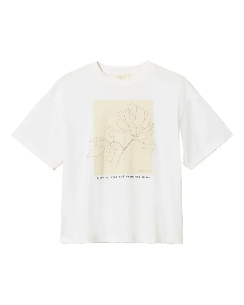 Twin-Set printed embroidered T-shirt - Weiß Weiß