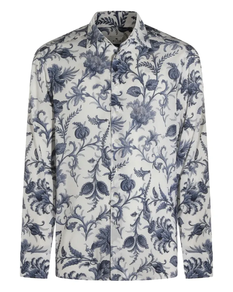 Etro Hemd mit Blumenmuster - Weiß Weiß