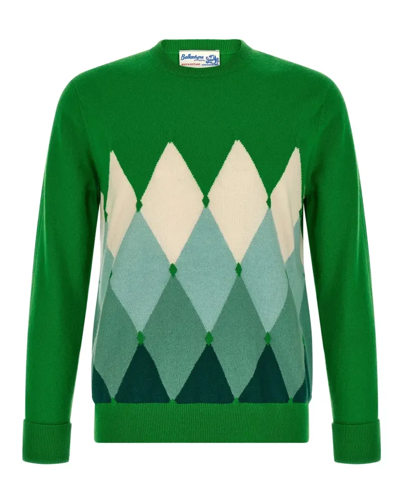 Ballantyne Kaschmirpullover mit Argyle-Muster - Grün Grün