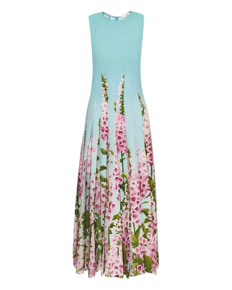 Oscar de la Renta Foxglove Chiffonkleid - Blau Blau