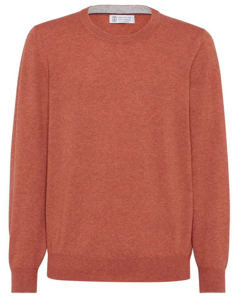 Brunello Cucinelli Kaschmirpullover mit rundem Ausschnitt - Orange Orange