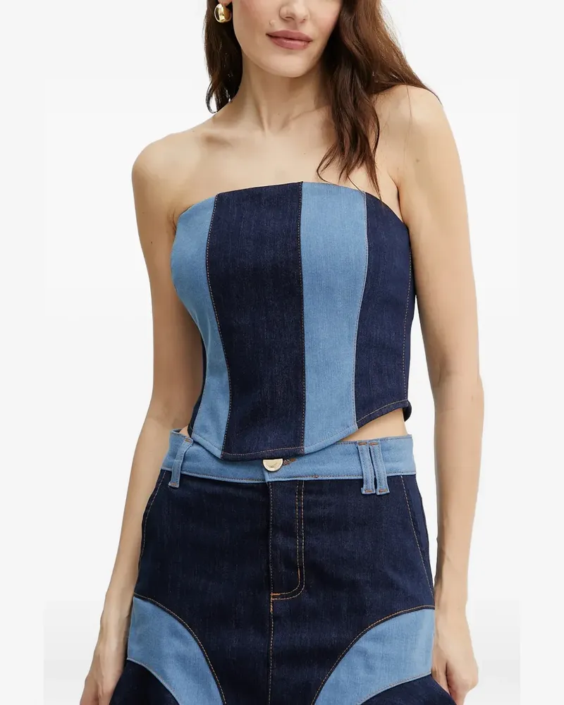 Fracomina panelled strapless top - Blau Blau