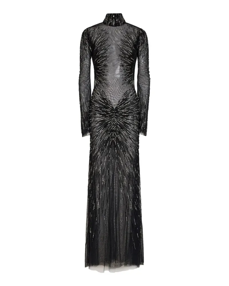 Amen sequin-embellished long-sleeve maxi dress - Schwarz Schwarz