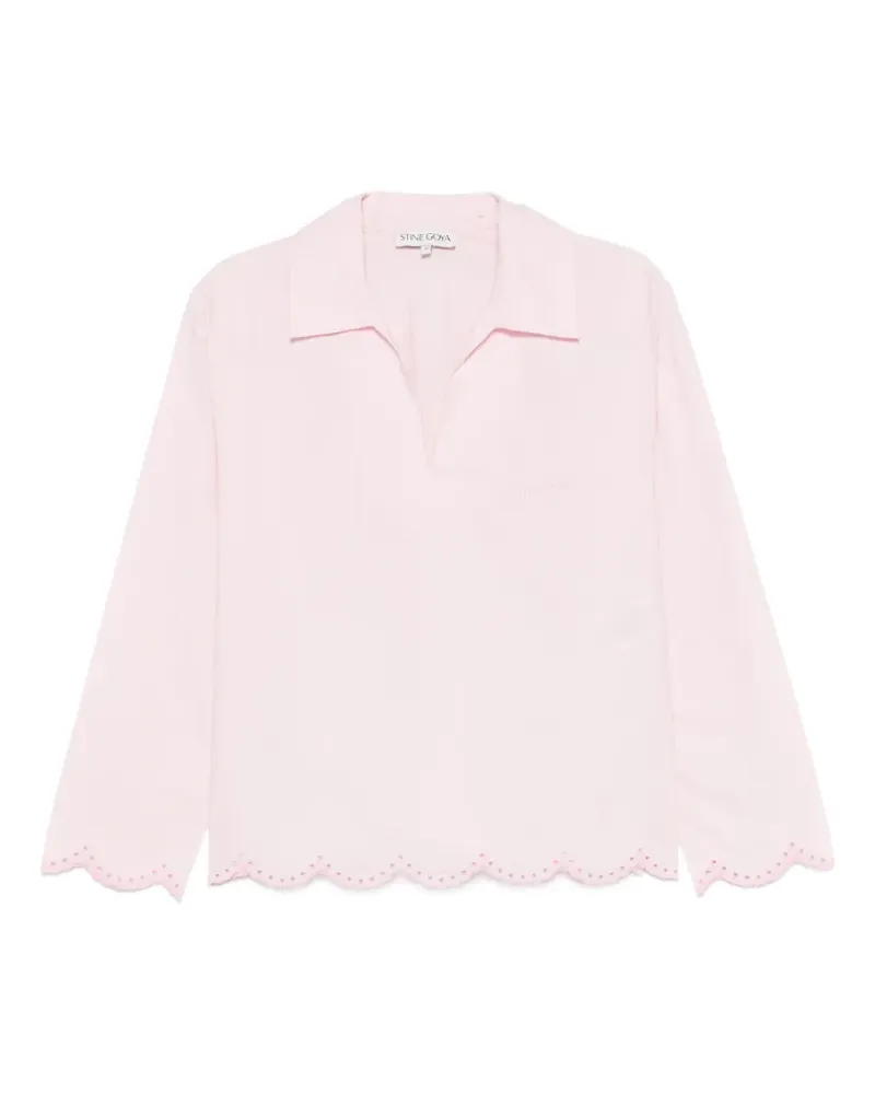 Stine Goya scalloped-edge long-sleeve blouse - Rosa Rosa