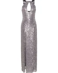 Elisabetta Franchi Maxikleid mit Neckholder Silber