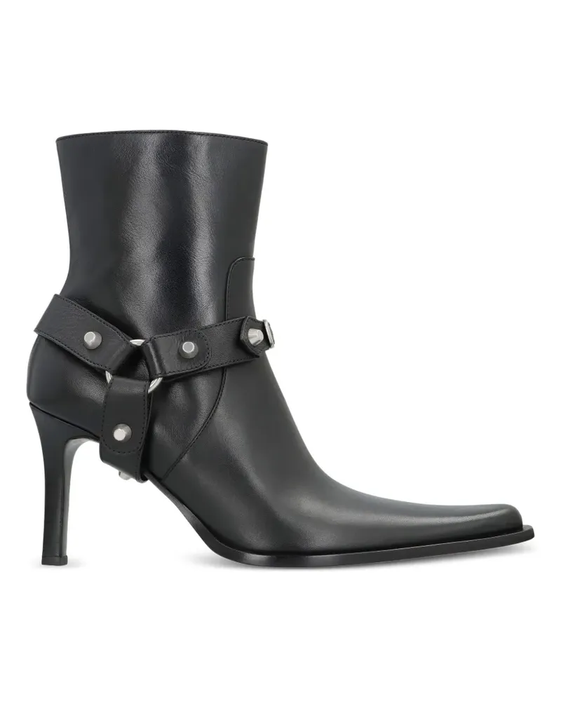Balenciaga Spitze Stiefel mit Nietenriemen - Schwarz Schwarz