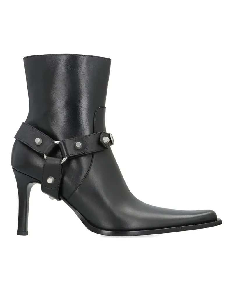 Balenciaga studded-strap pointed-toe boots - Schwarz Schwarz