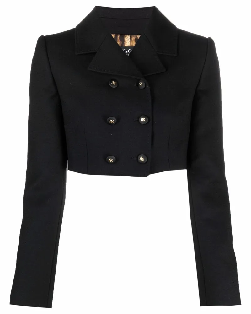 Dolce & Gabbana Doppelreihige Cropped-Jacke - Schwarz Schwarz