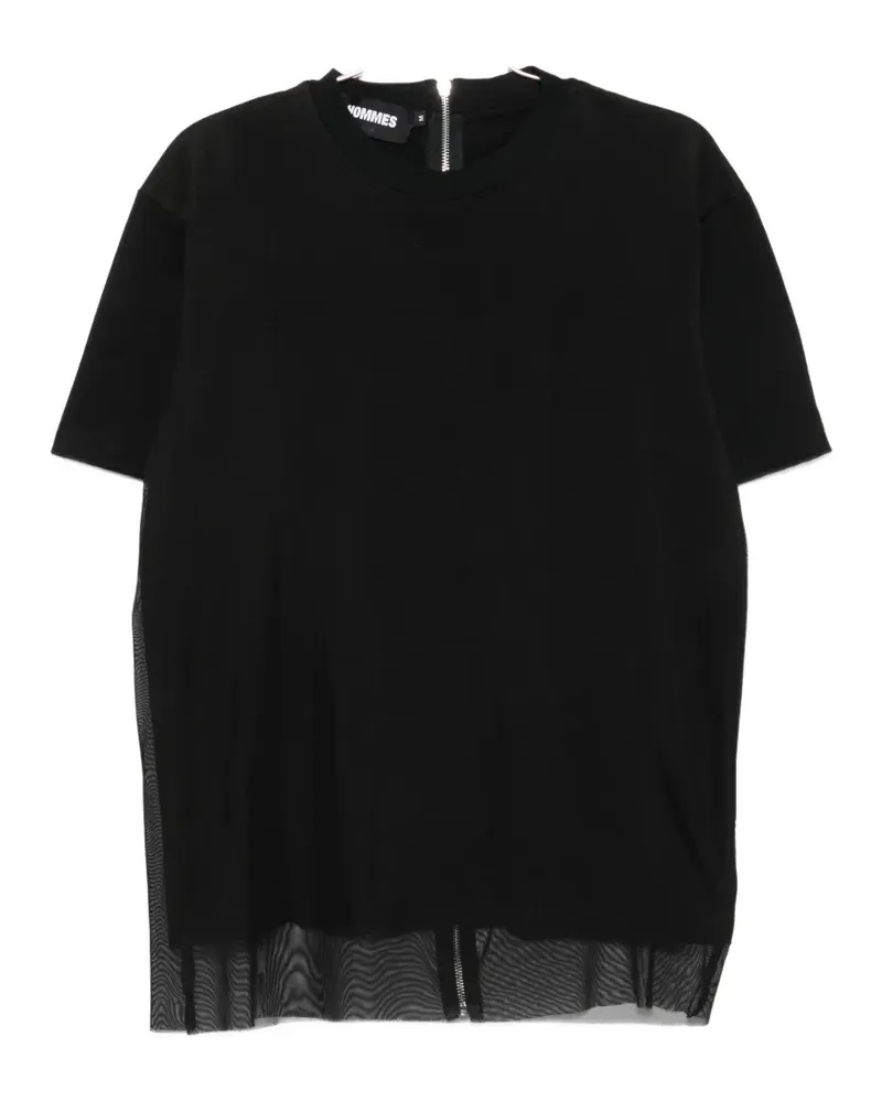 Les Hommes zip-fastening T-shirt - Schwarz Schwarz