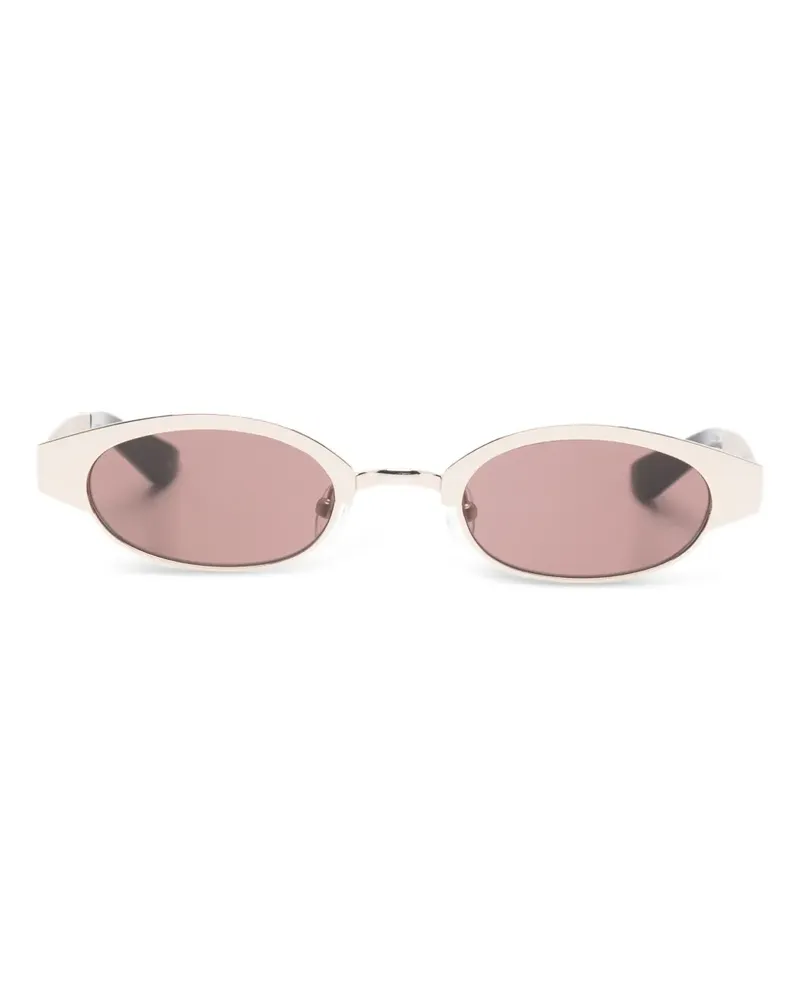 Alexander McQueen Sonnenbrille mit ovalem Gestell - Gold Gold