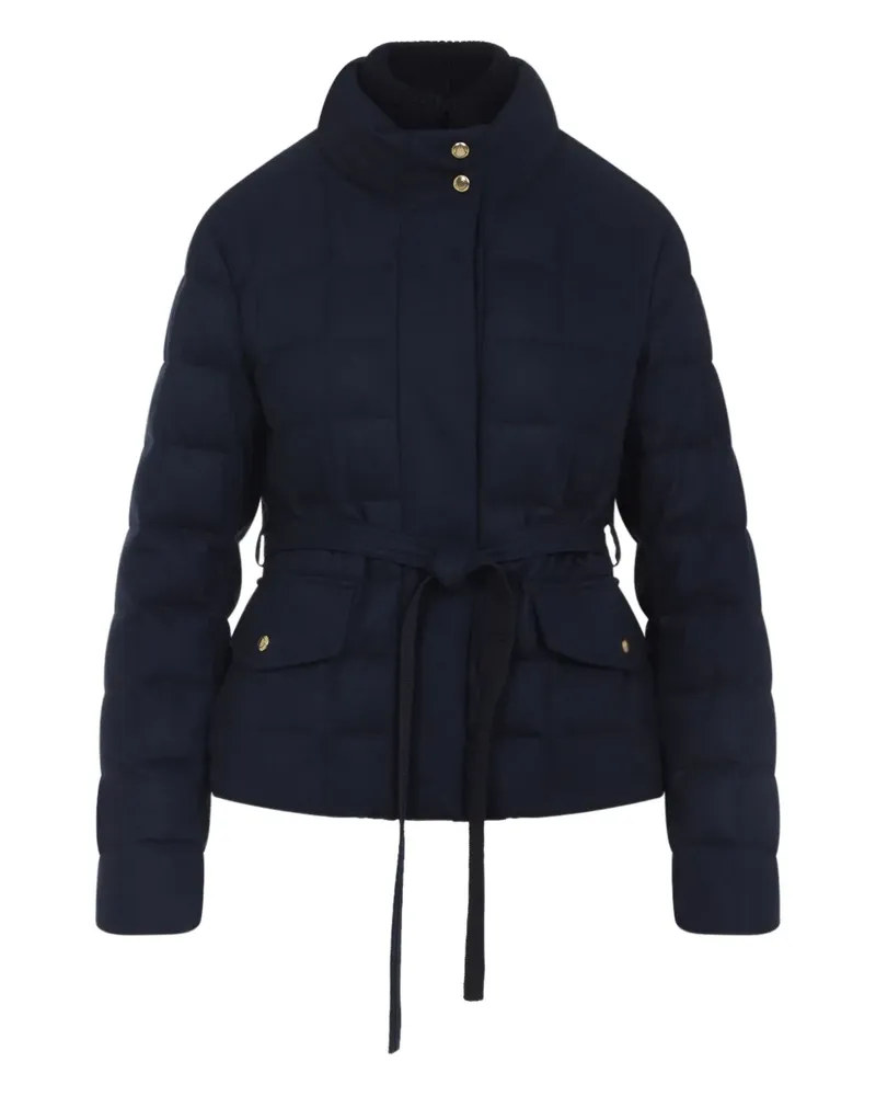Moncler Gesteppte Bussettes Jacke mit Gürtel - Blau Blau