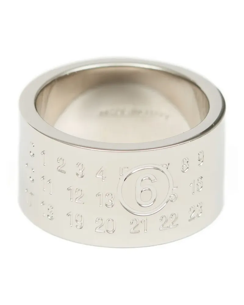 Maison Margiela Minimal Ring mit Logo 4mm - Silber Silber