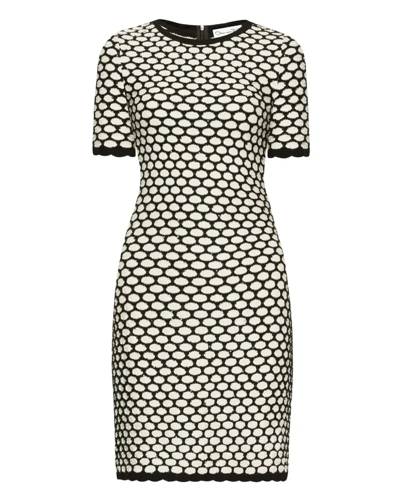Oscar de la Renta Zweifarbiges Minikleid - Weiß Weiß