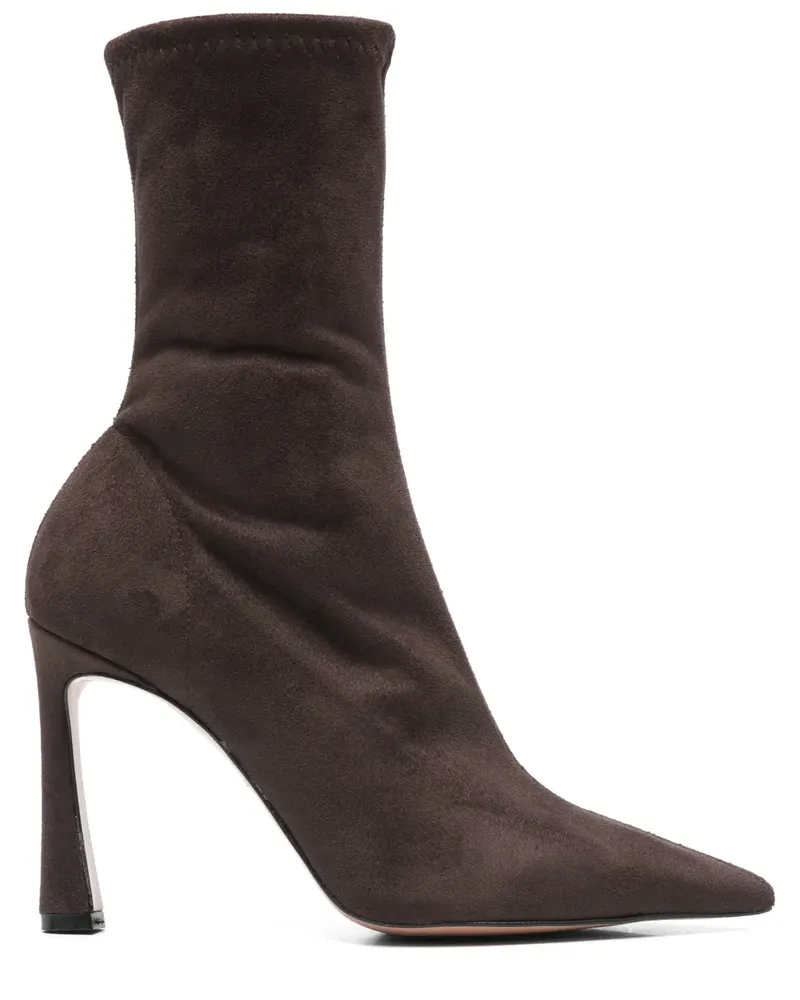 Bianca Di Stiefeletten mit spitzer Kappe, 95mm - Braun Braun