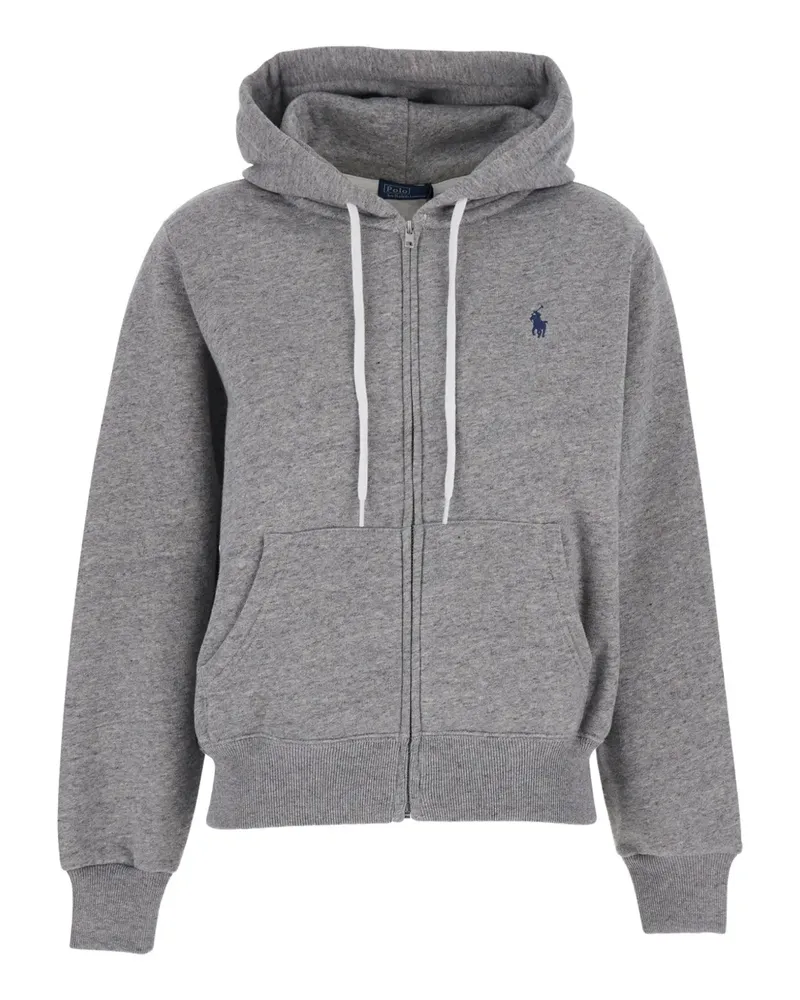Ralph Lauren embroidered-logo zip-up hoodie - Grau Grau