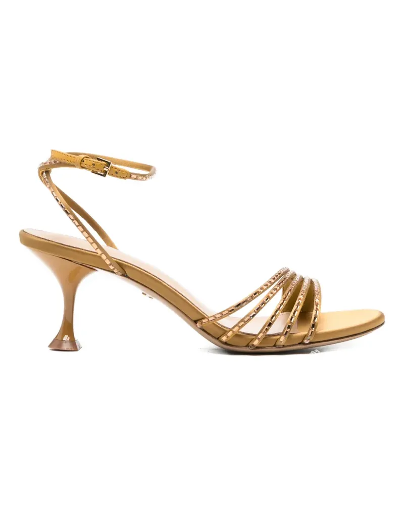 Lola Cruz Emma crystal-embellished leather sandals - Gold Gold