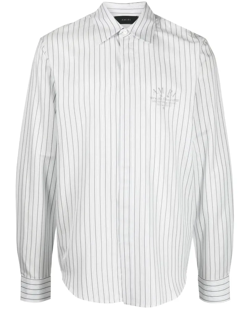 Amiri logo-embroidered striped shirt - Weiß Weiß