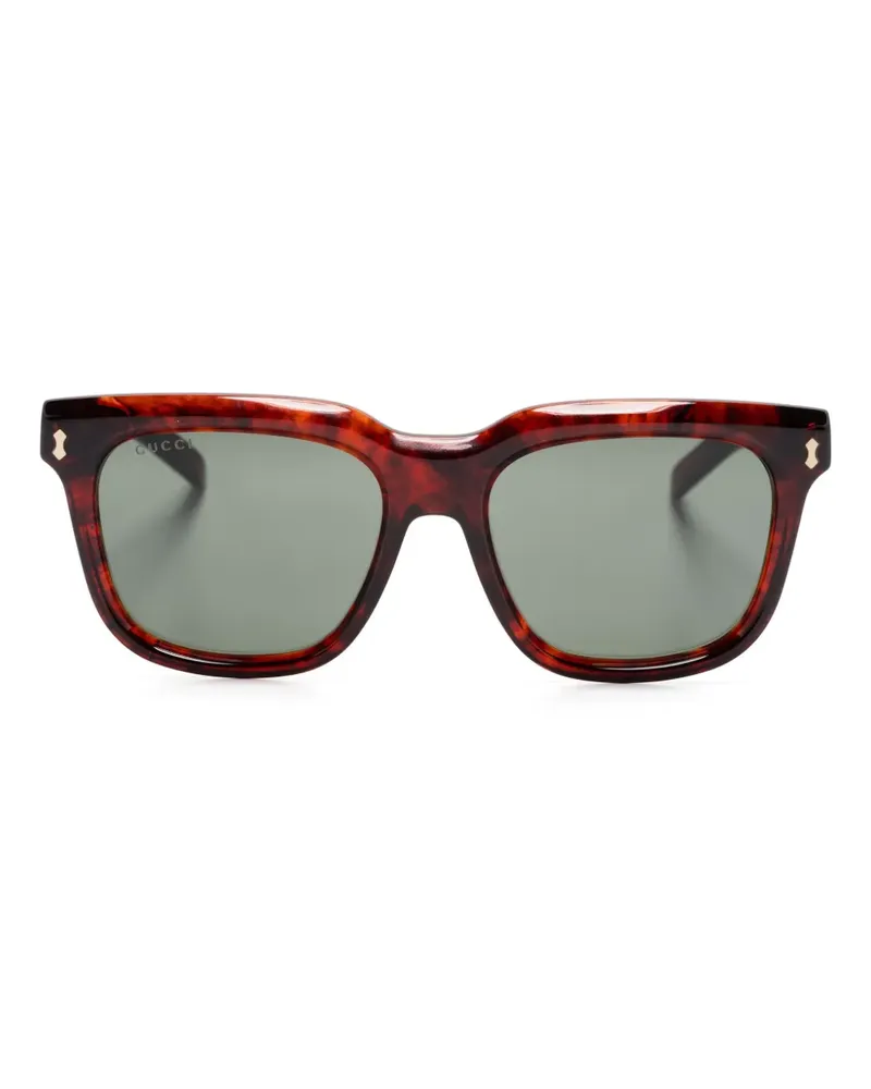 Gucci Sonnenbrille mit eckigem Gestell - Braun Braun