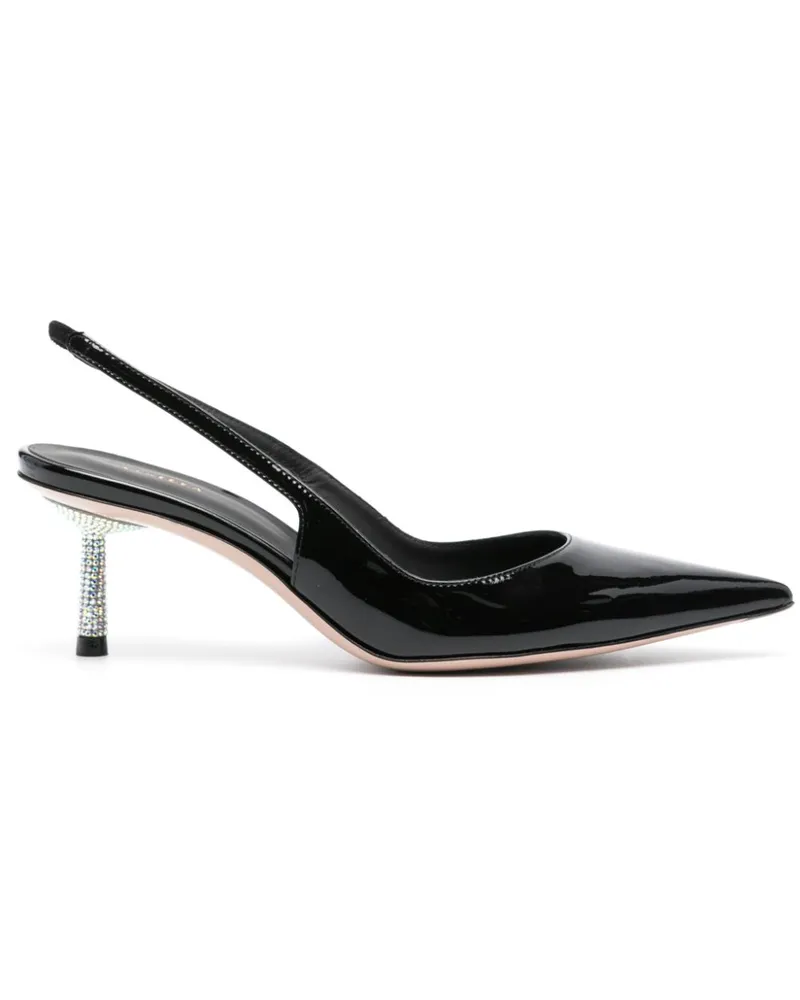 Le Silla Bella Slingback-Pumps in Lackoptik 45mm - Schwarz Schwarz
