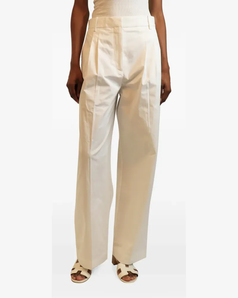 Róhe Straight-Leg-Hose mit Falten - Weiß Weiß