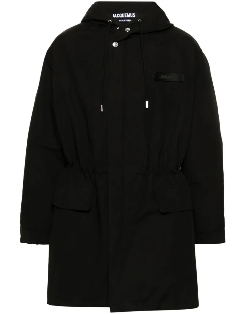 Jacquemus La Parka Marrone Kapuzenmantel - Schwarz Schwarz