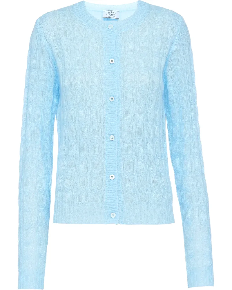 Prada Cardigan mit Zopfmuster - Blau Blau