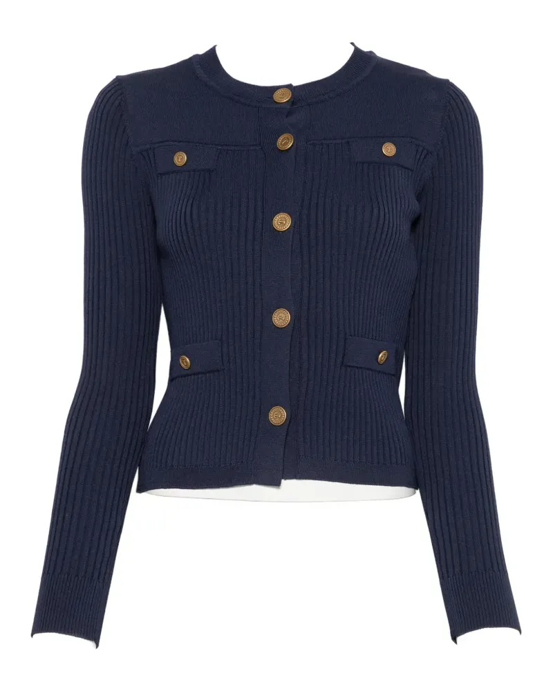 Twin-Set ribbed-knit button-up cardigan - Blau Blau