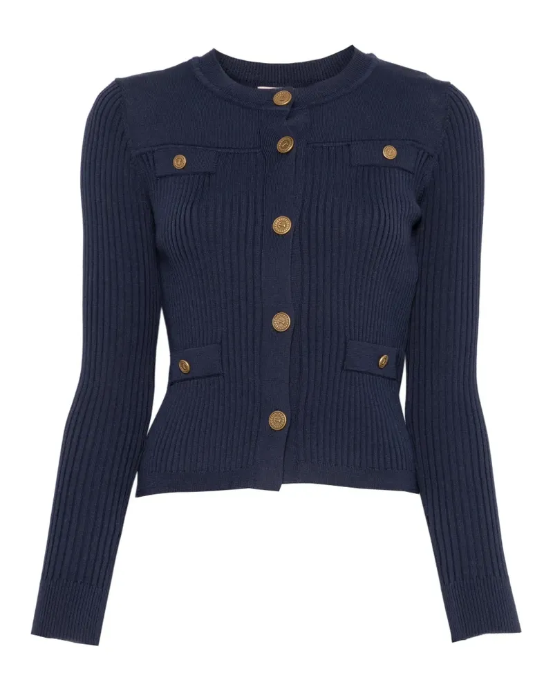 Twin-Set ribbed-knit button-up cardigan - Blau Blau