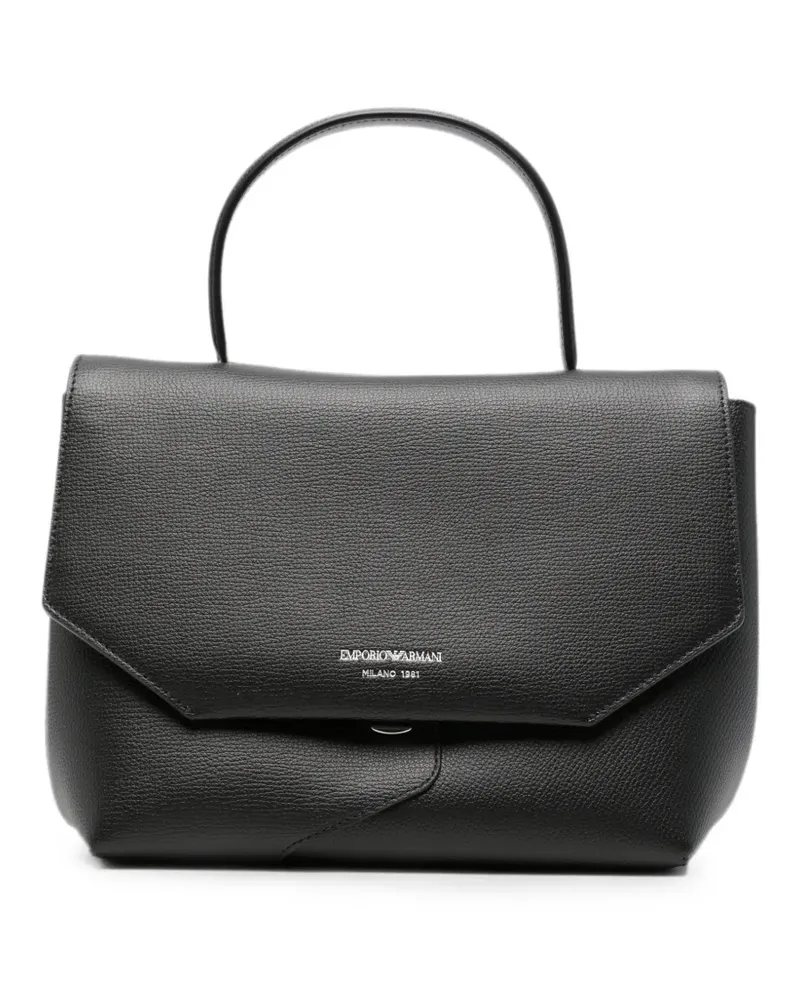 Emporio Armani 1981 leather tote bag - Schwarz Schwarz