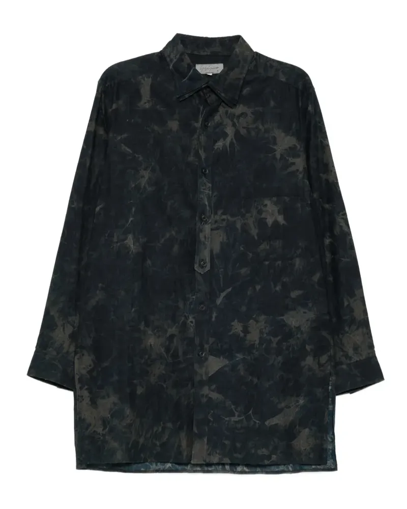 Yohji Yamamoto Hemd mit Kragen im Layering-Look - Schwarz Schwarz