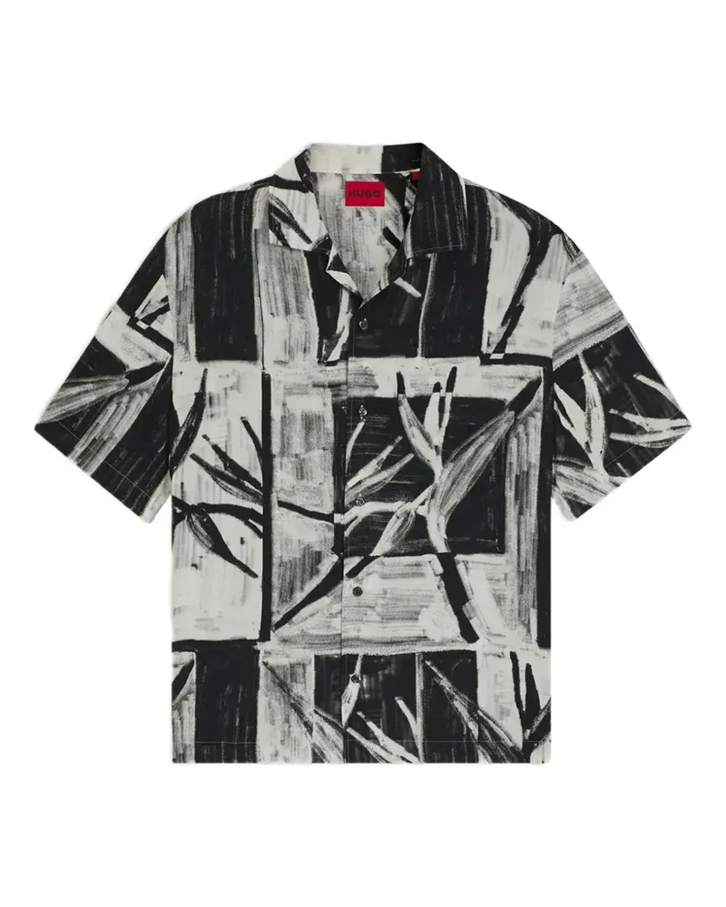 HUGO BOSS floral-print short-sleeve shirt - Weiß Weiß
