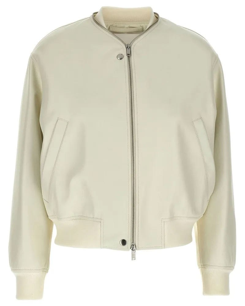Jil Sander Bomberjacke aus Leder - Nude Nude