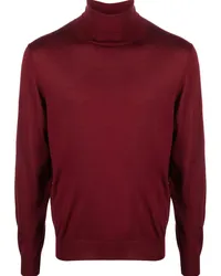 Canali Fein gestrickter Rollkragenpullover Rot