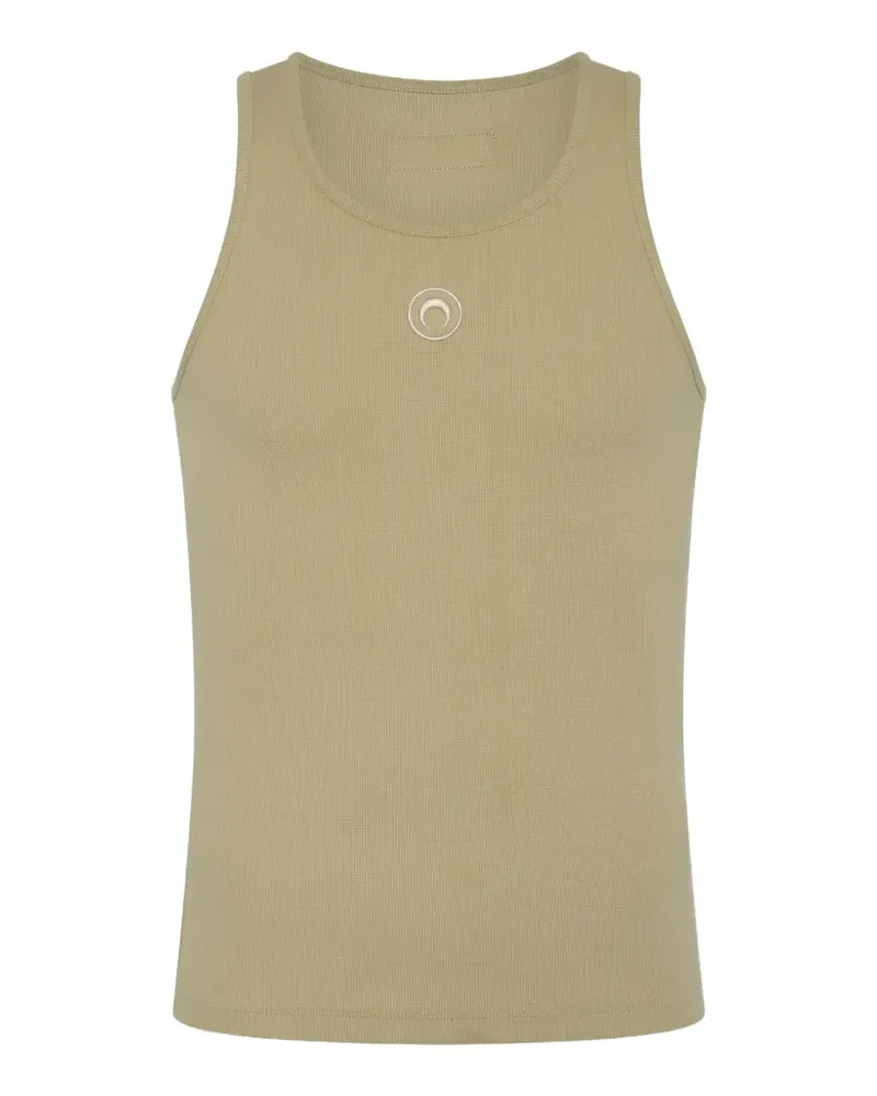 Marine Serre logo ribbed jersey tank top - Nude Nude