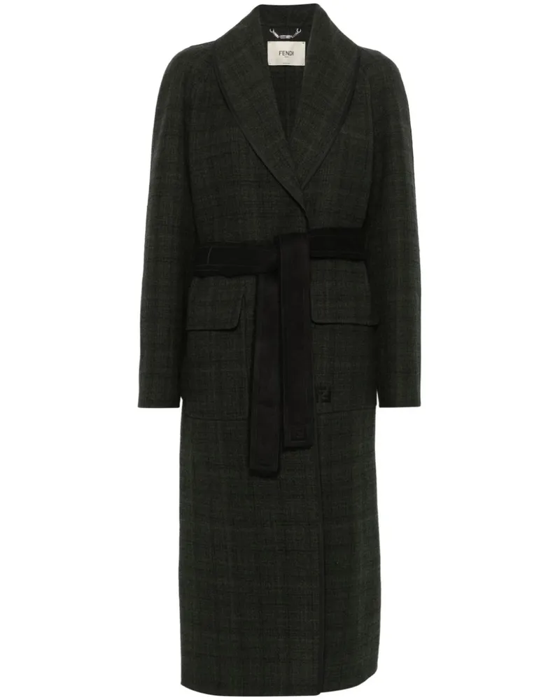 Fendi Mantel aus Tweed - Grün Grün