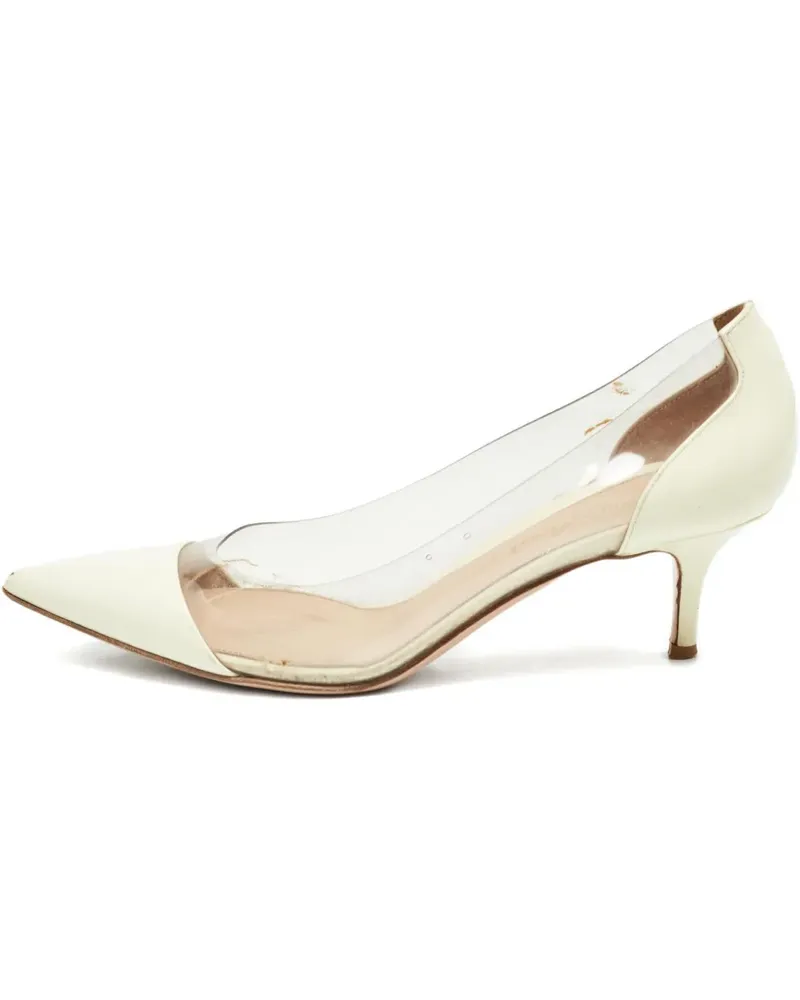 Gianvito Rossi Lackleder-Pumps mit transparentem Einsatz - Nude Nude