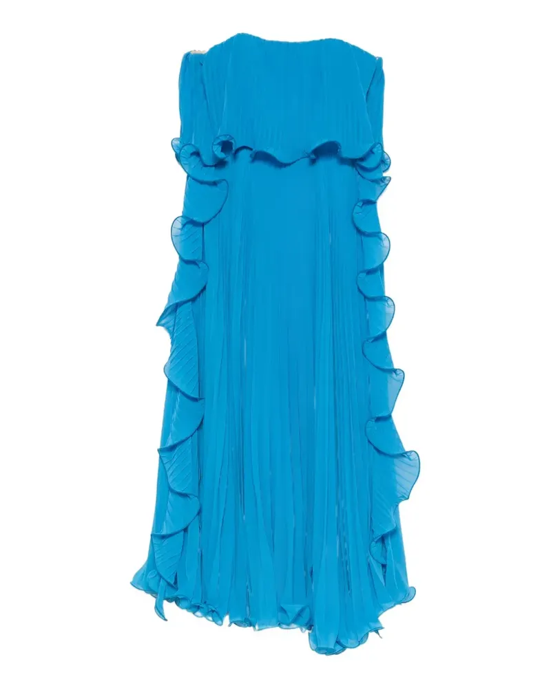 Simona Corsellini pleated ruffled midi dress - Blau Blau