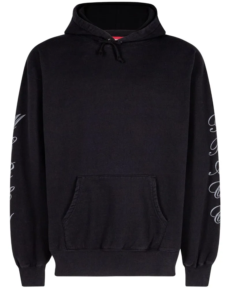 Supreme Being Hoodie mit Patches Schwarz