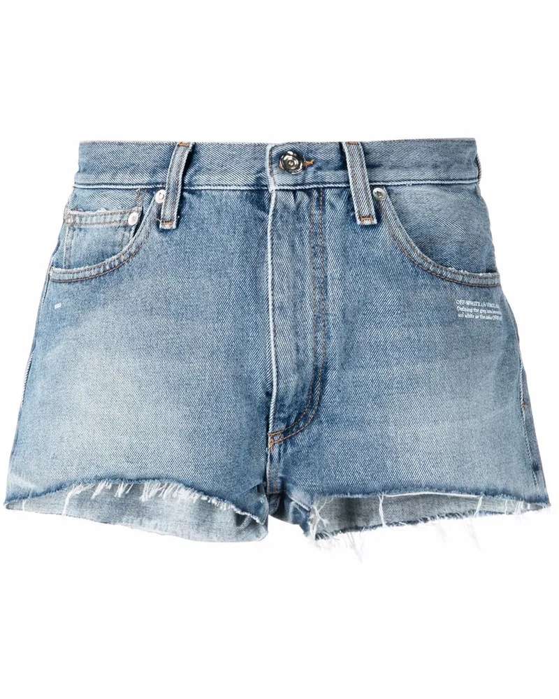 OFF-WHITE Ausgefranste Jeans-Shorts - Blau Blau