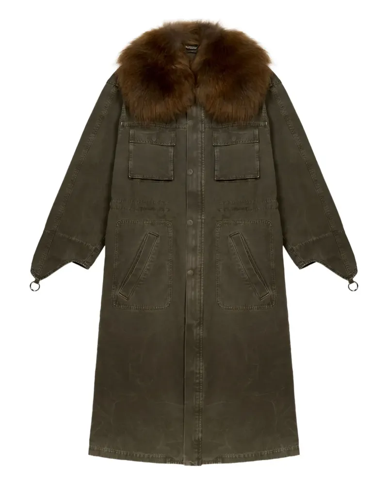 Blumarine Parka mit Pelzkapuze - Grün Grün