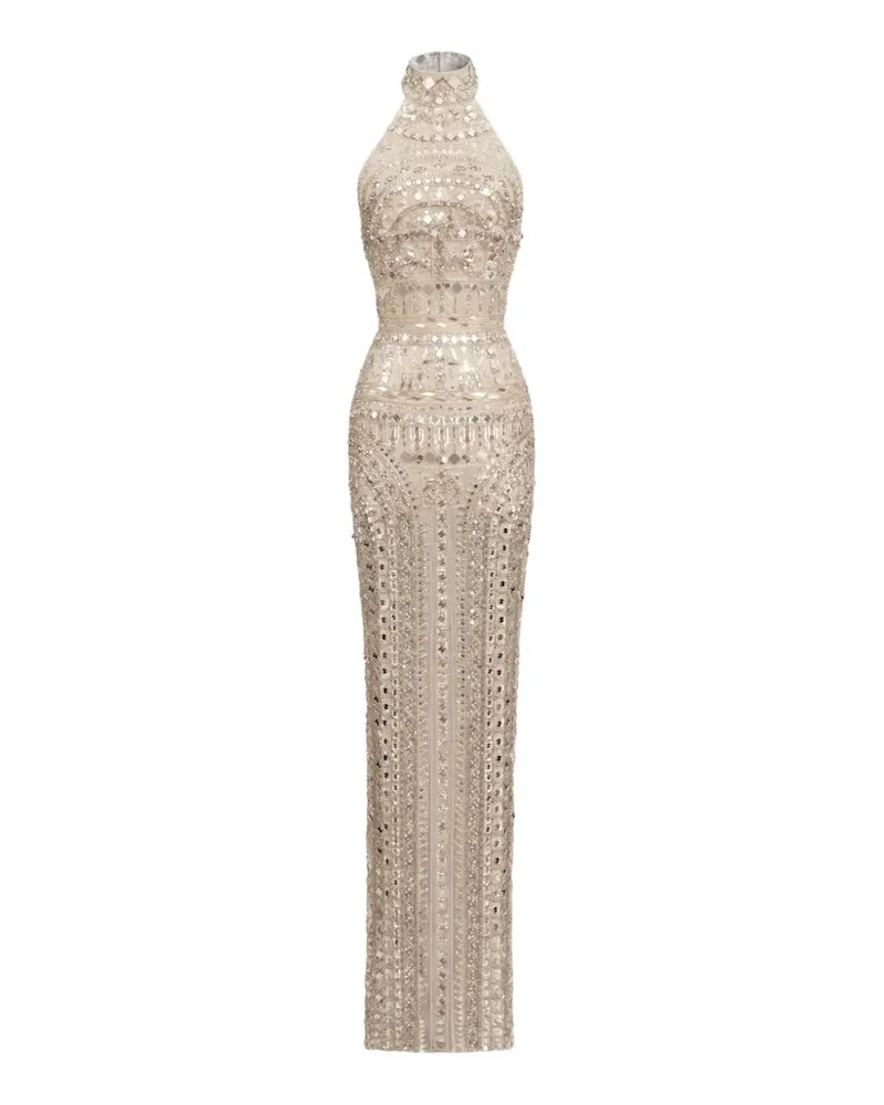 Zuhair Murad beaded halterneck maxi dress - Silber Silber