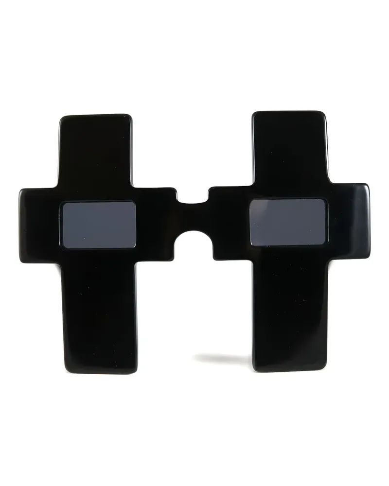 Linda Farrow cross-frame sunglasses - Schwarz Schwarz