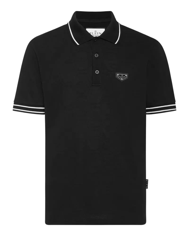 Philipp Plein Poloshirt mit Logo-Schild - Schwarz Schwarz