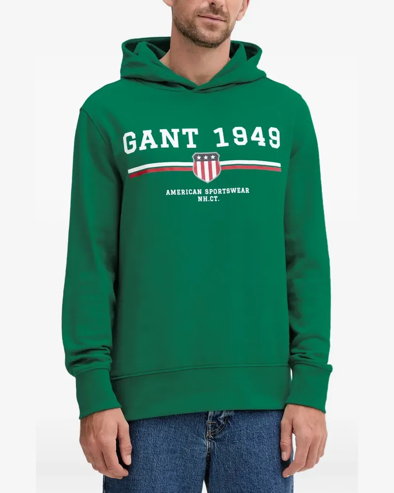 Gant Hoodie mit Logo-Print - Grün Grün