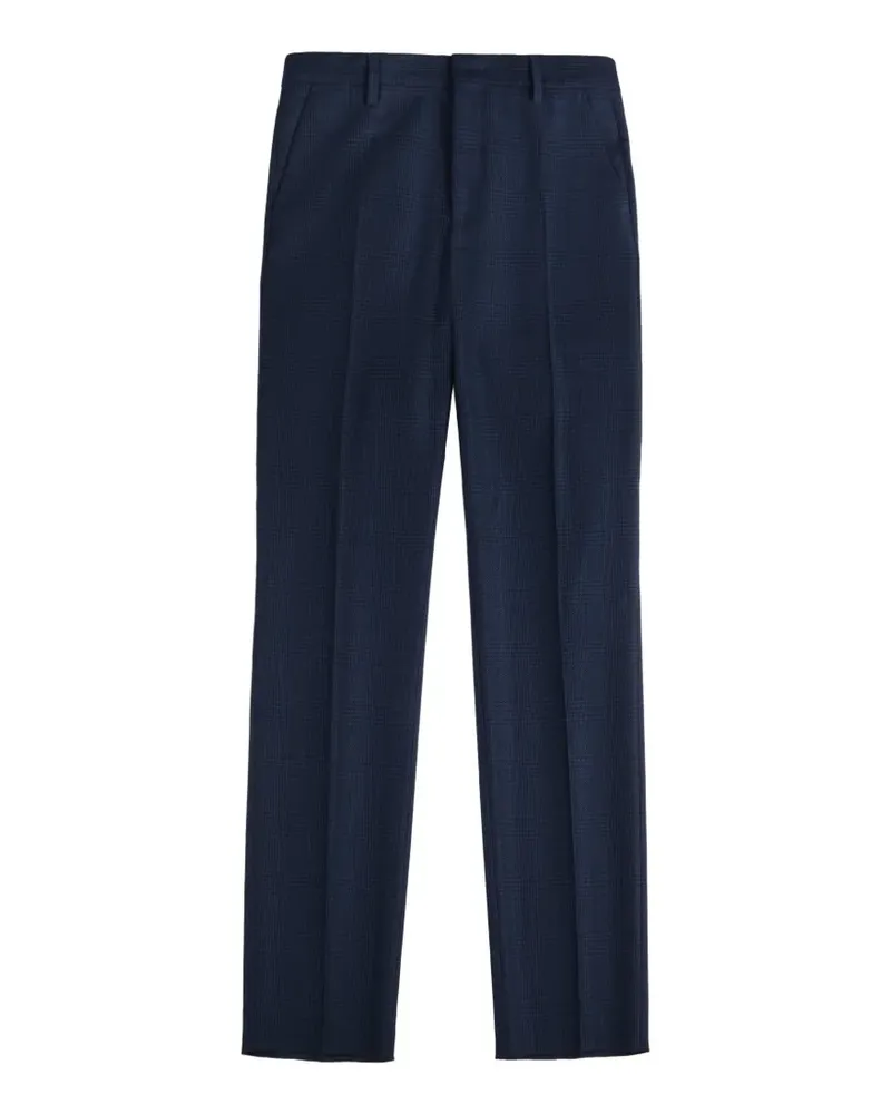 Fay check-pattern pressed-crease trousers - Blau Blau